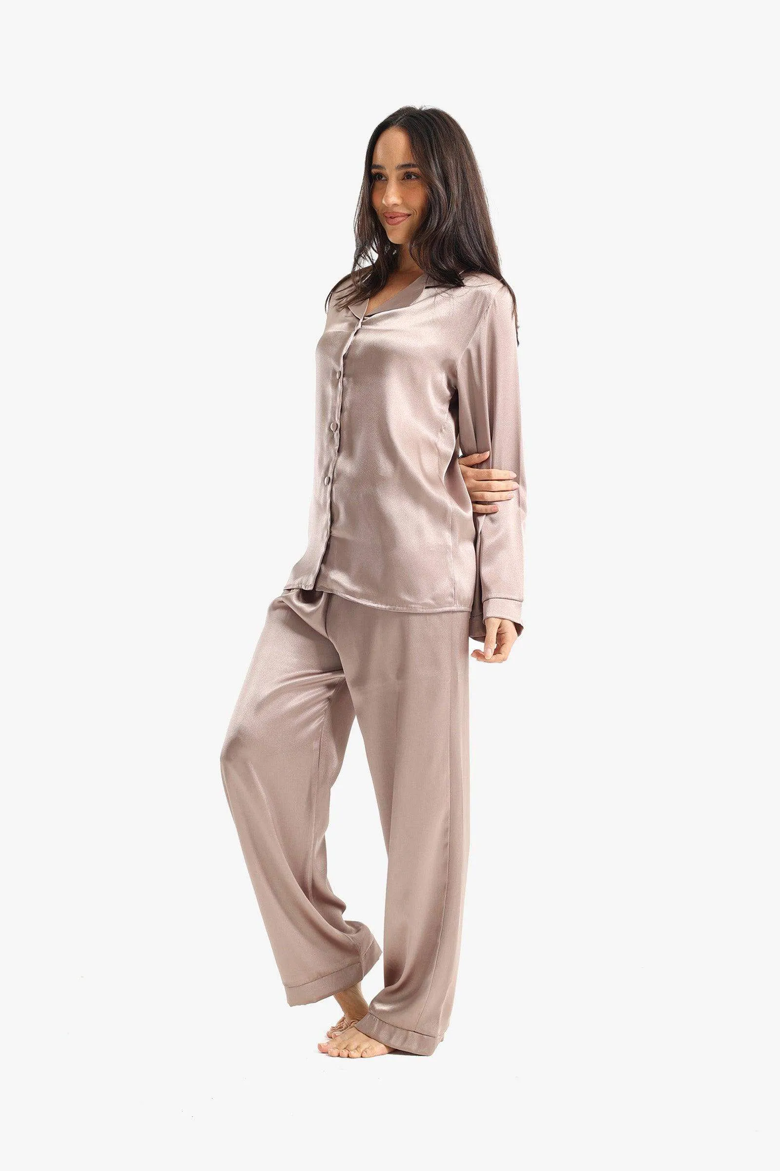 Ivory Long Sleeves Pyjama Set