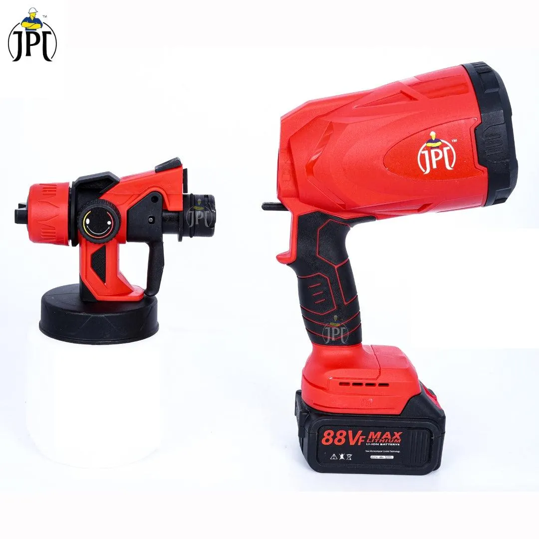 JPT 120W HVLP Brushless Cordless Paint Spray Machine | 3 Spray Patterns | 250mm Spraying Distance | 800ml Detachable Container | 360° Directional Nozzle