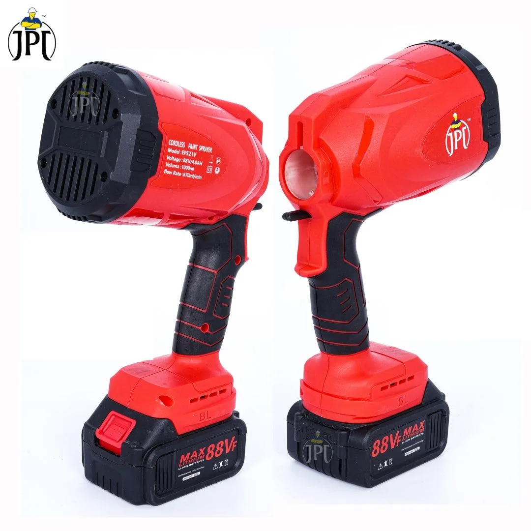 JPT 120W HVLP Brushless Cordless Paint Spray Machine | 3 Spray Patterns | 250mm Spraying Distance | 800ml Detachable Container | 360° Directional Nozzle