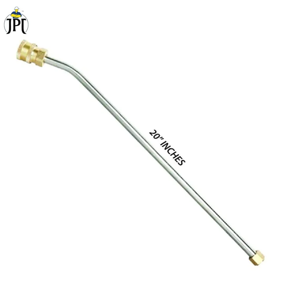 JPT 20-Inch 30° Curved Pressure Washer Spray Wand / Extension Rod With 1/4 Inch Quick Connect Adopter