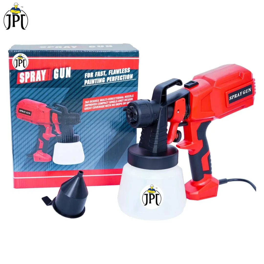 JPT 400W HVLP Corded Spray Paint Machine | 3 Spray Patterns | 800ml Detachable Container | 360° Directional Nozzle | Adjustable Flow Control | Fast And Flawless Painting Perfection | Great Coverage And No Drips