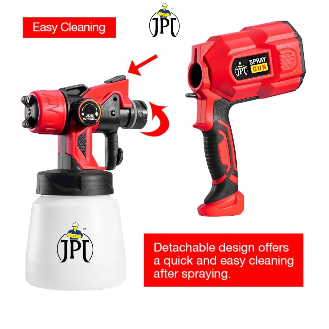 JPT 550W Powerful HVLP Paint Spray Gun | 1.8MM Nozzle | 3 Spray Patterns | 500ml/min Flow Rate | 800ml Detachable Container | 360° Directional Nozzle | Single Unit Design | Great Coverage And No Drips