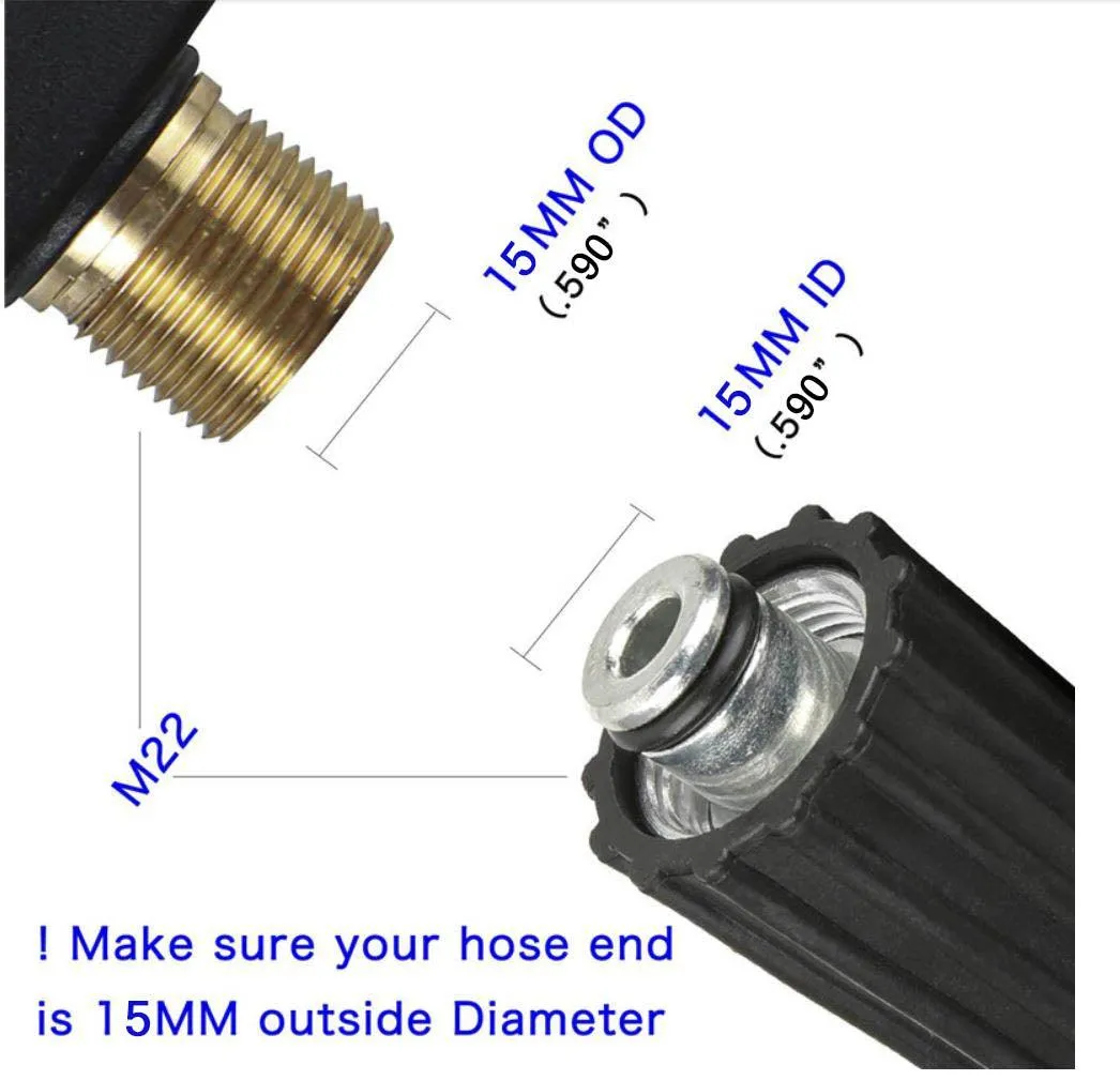 JPT Combo Heavy Duty Foam Lance with Pressure Washer Universal Gun and 10"/25CM Extension Rod (Quick Connector Included) for STARQ VANTRO AIMEX GAOCHENG