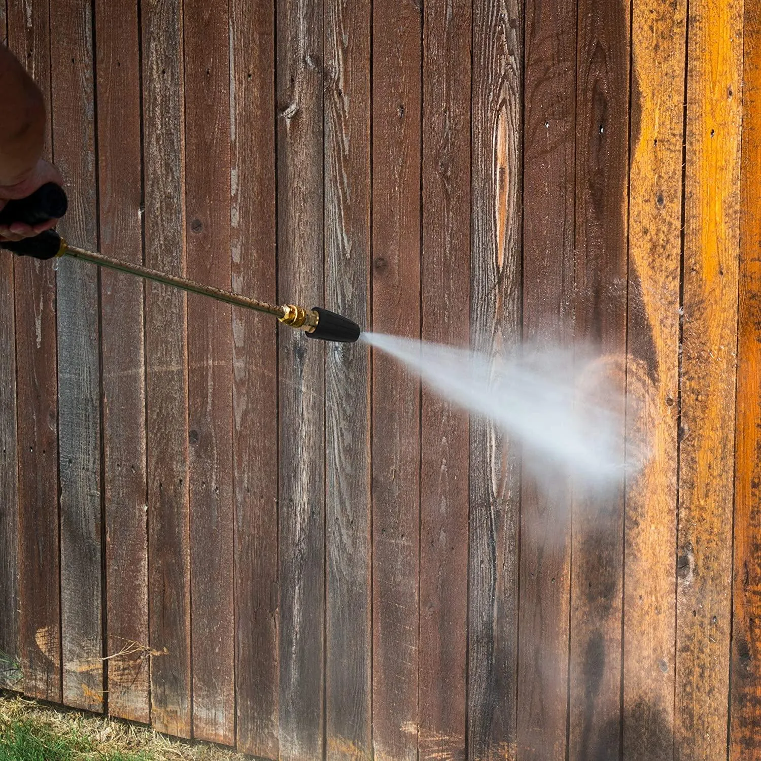 JPT Combo Pressure Washer Spray Wand/Extension Straight Rod, 20" with Turbo Rotating Brass Nozzle with I/4 Male Connector