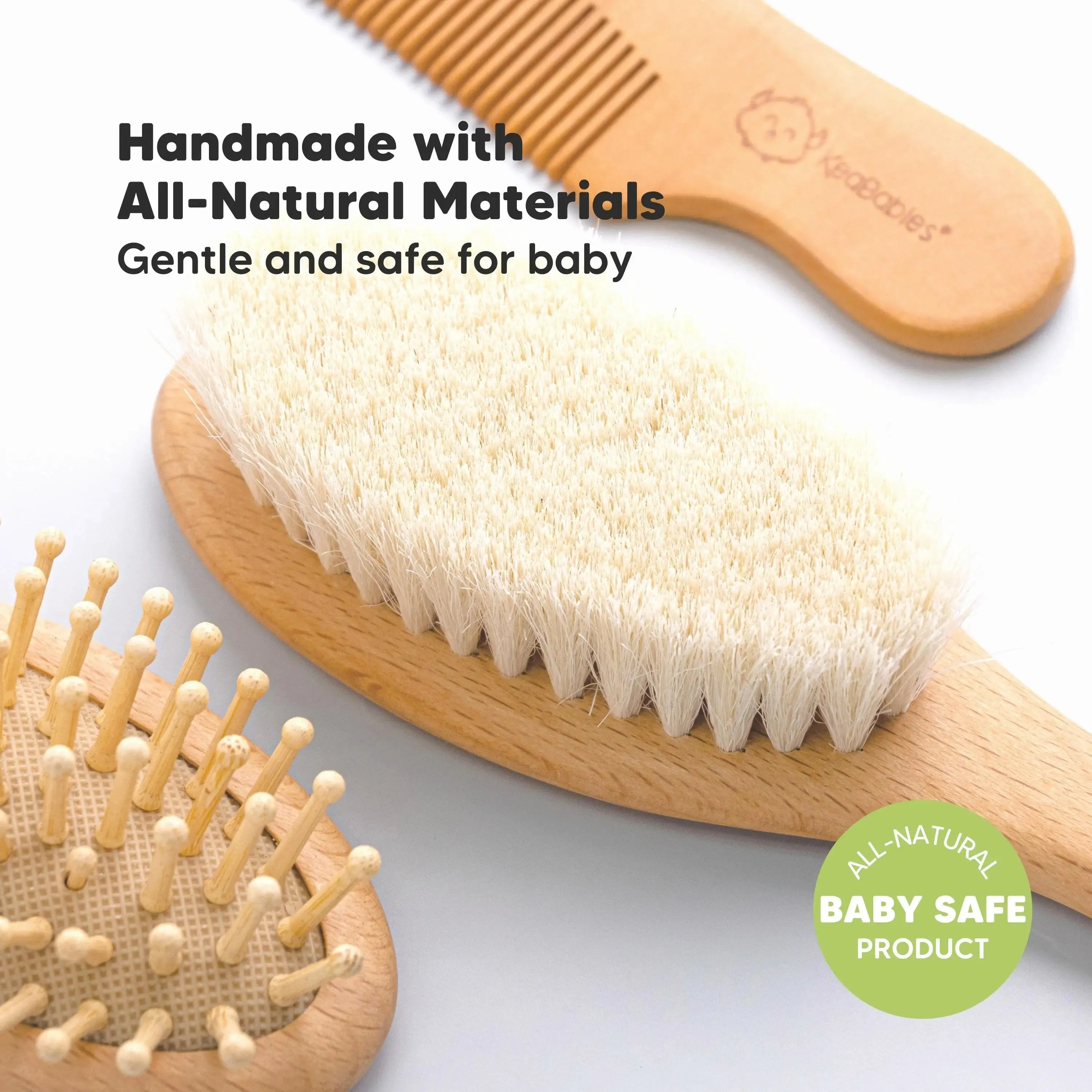 KeaBabies Baby Hair Brush and Comb Set