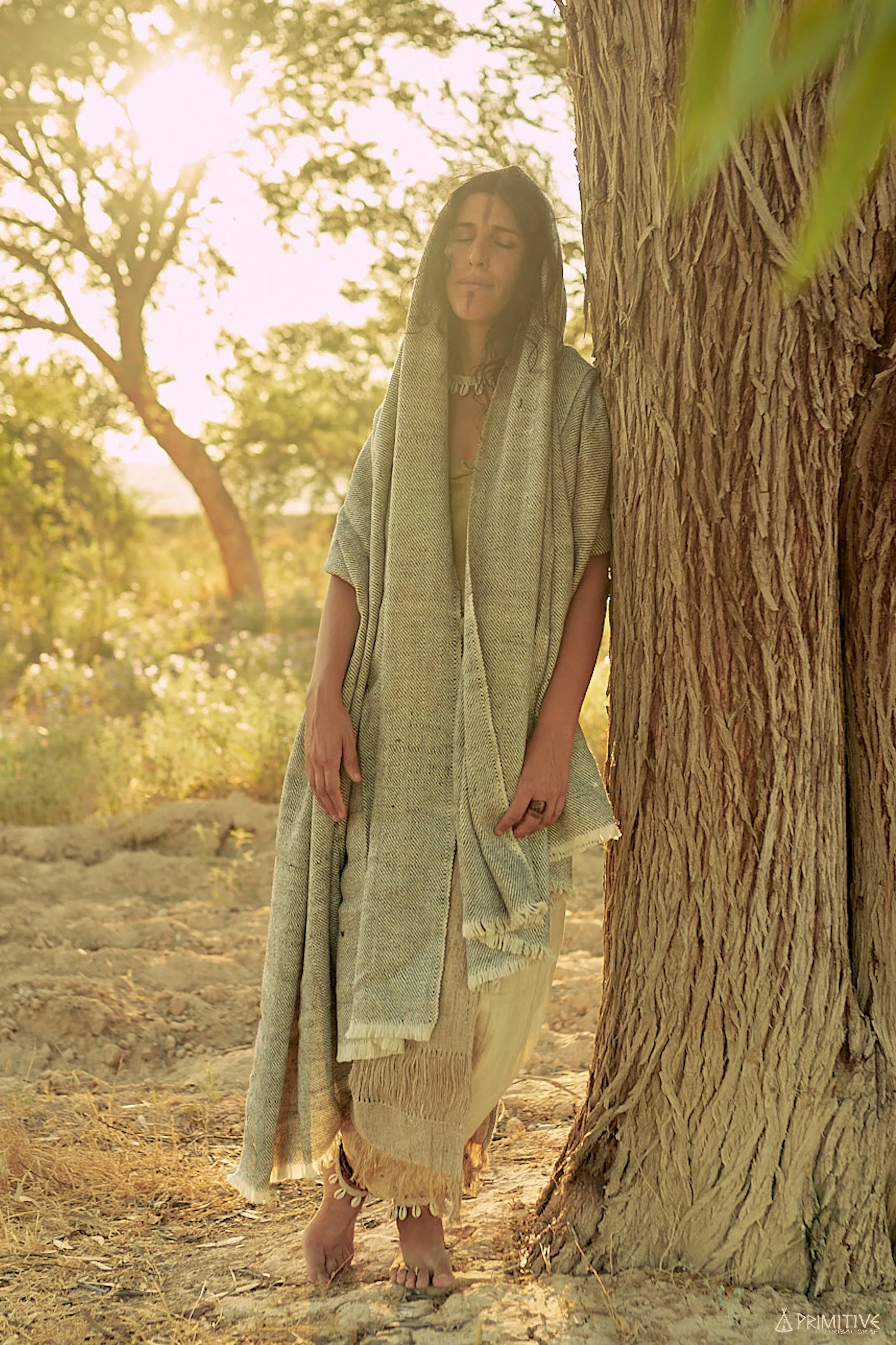 Large Khadi Wool Shawl >> Handwoven Blanket