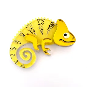 Lemon 🍋 chameleon - mini Brooch - Set of 2