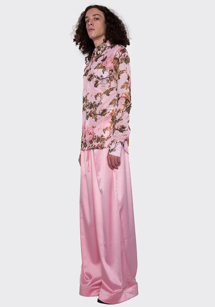 LU'U DAN MP022W_FS FLUID SATIN PYJAMA TROUSERS PINK