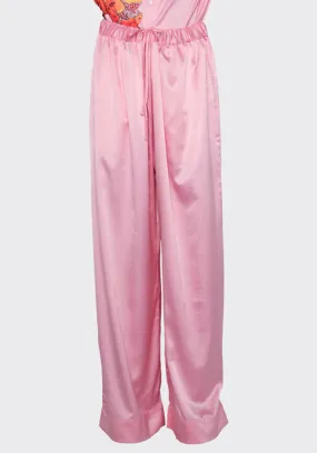 LU'U DAN MP022W_FS FLUID SATIN PYJAMA TROUSERS PINK