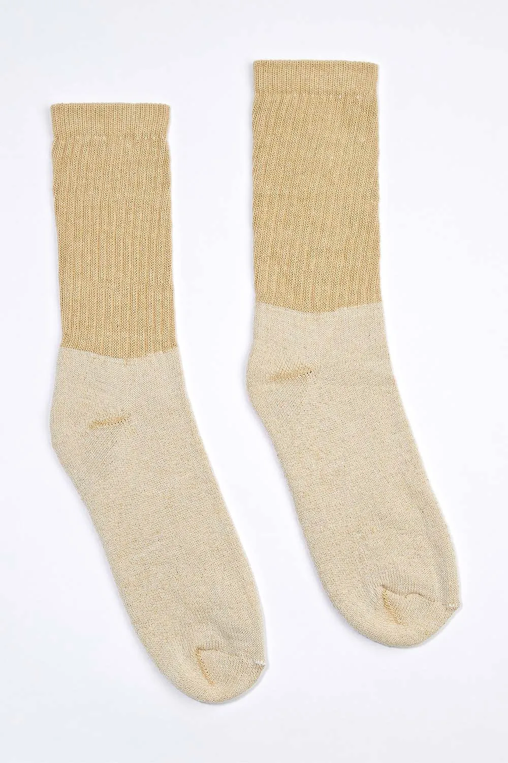 Men's 3 Pack Organic Cotton Socks Tan-Green Crew