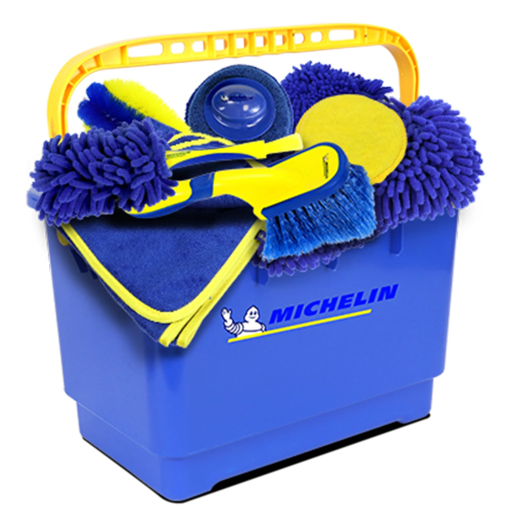 Michelin Ultimate 11-Piece Car Wash Kit, 4.5 Gal Bucket, Mag Wheel Brushes, Microfibre Duster and Detailing Brush, Chenille Wash and Scrub Sponge, Applicator Pad Kit, Drying Towel, for Car, SUV, Truck