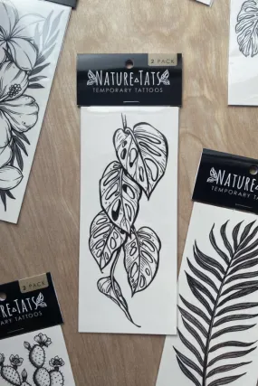 monstera vine temporary tattoo