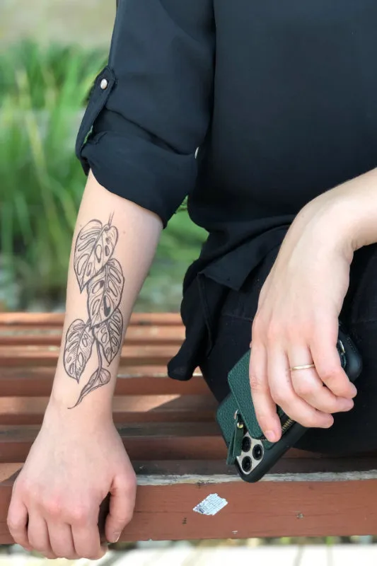 monstera vine temporary tattoo