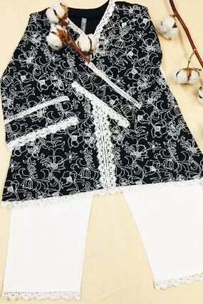 Mulmul Cotton Bloom Kurta With Bloom pyajama