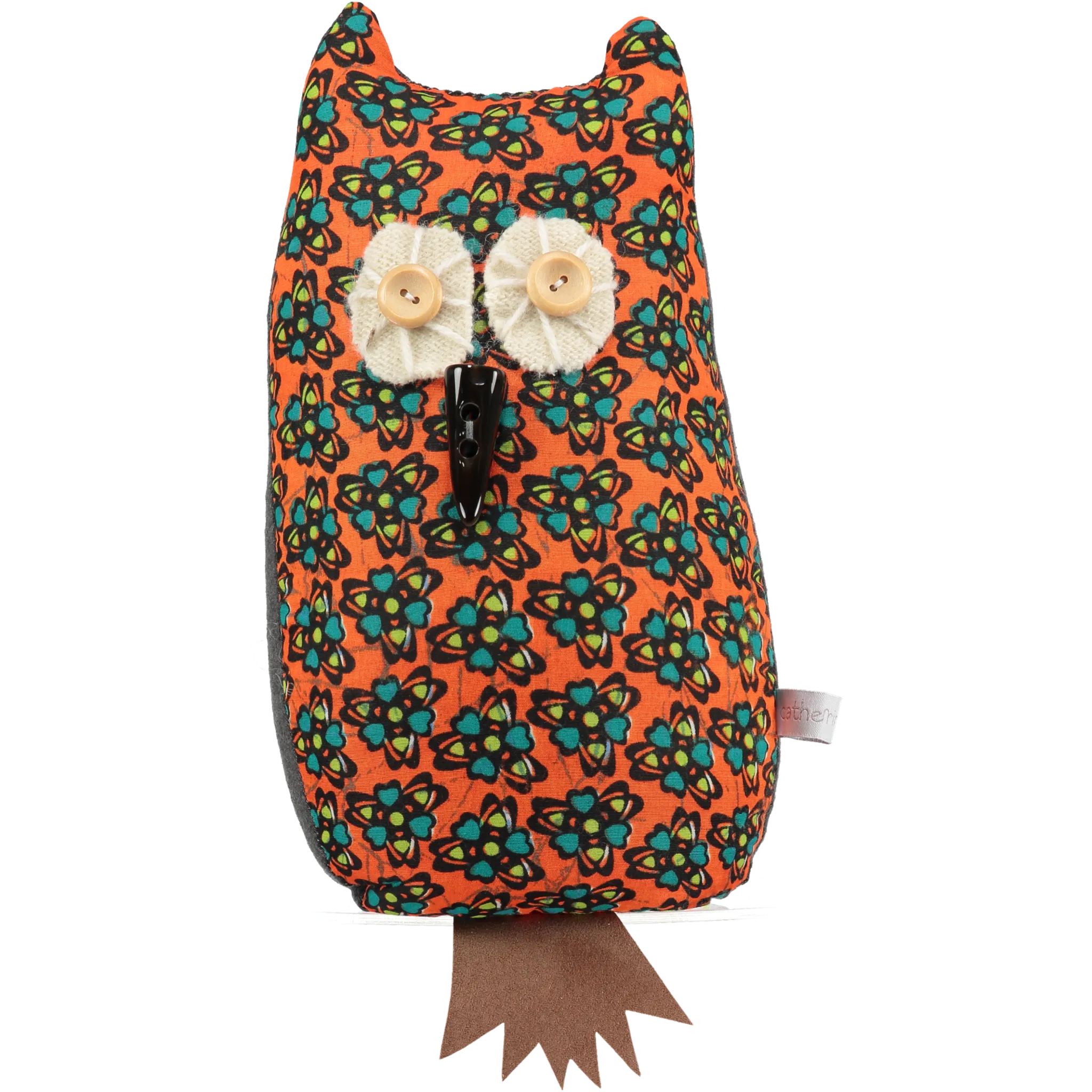 Orange Afro Owl Doorstop With Lavender