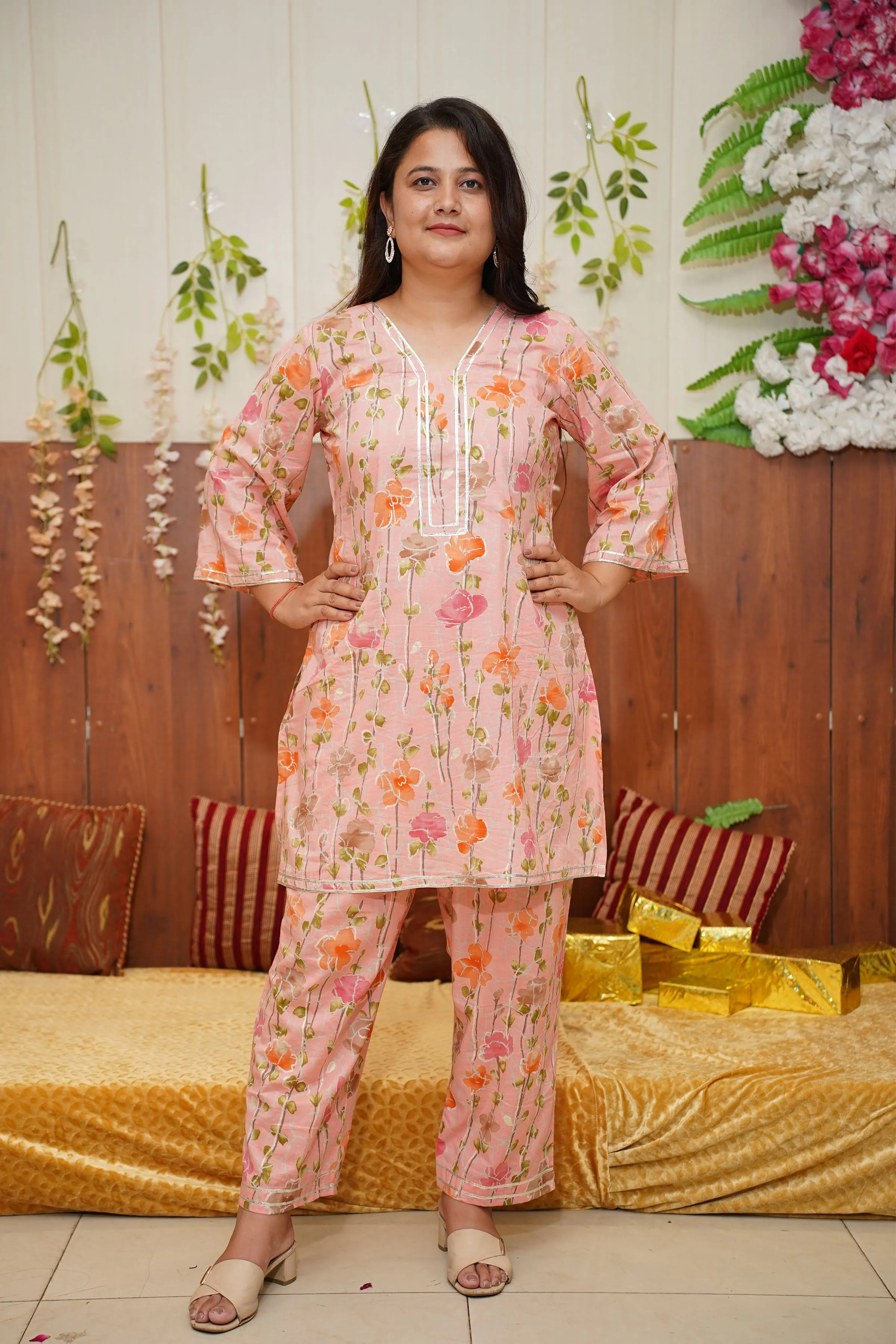 Peach Blossom Mul Co-ord Set