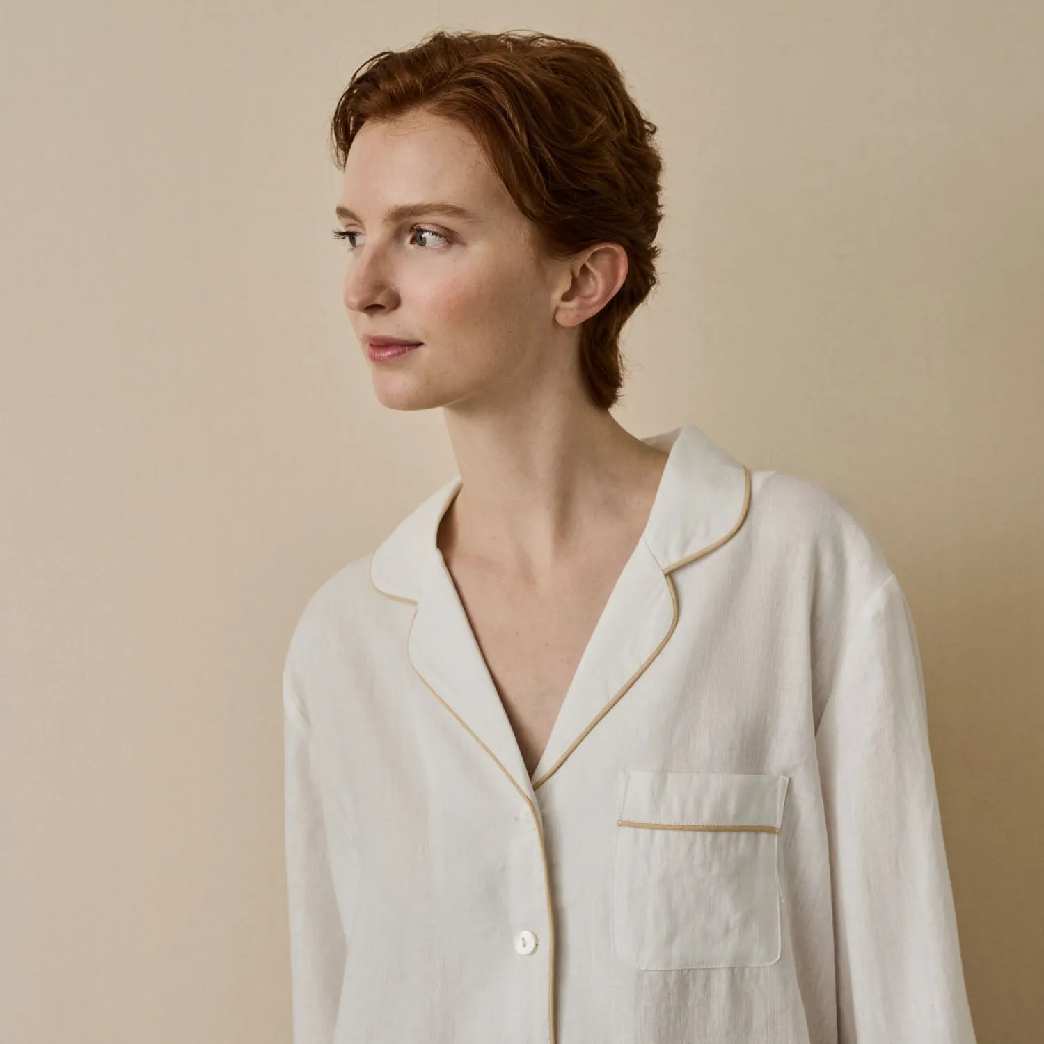 Pearl Linen Women's Pyjama Shirt