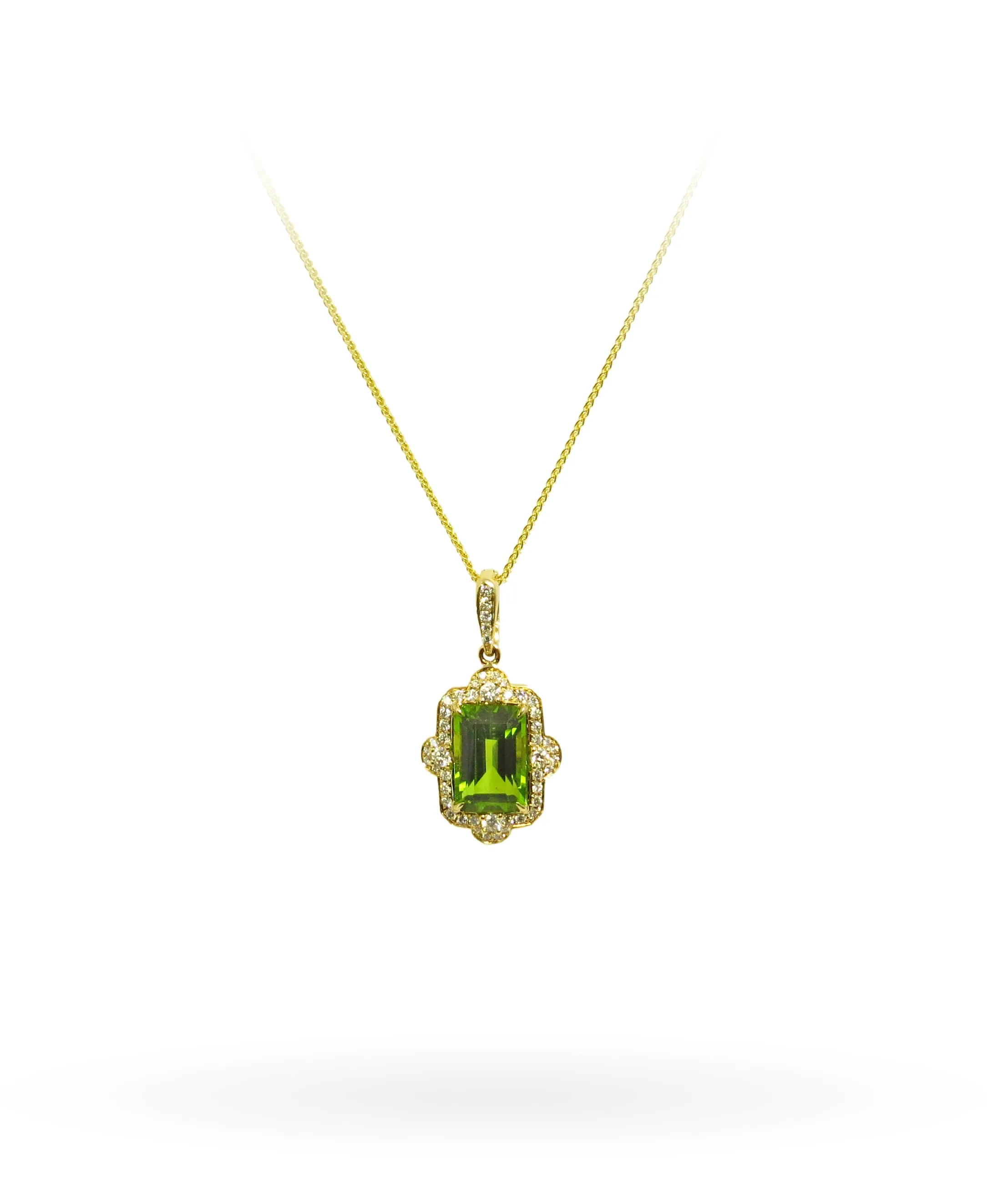 Peridot and Diamond Pendant