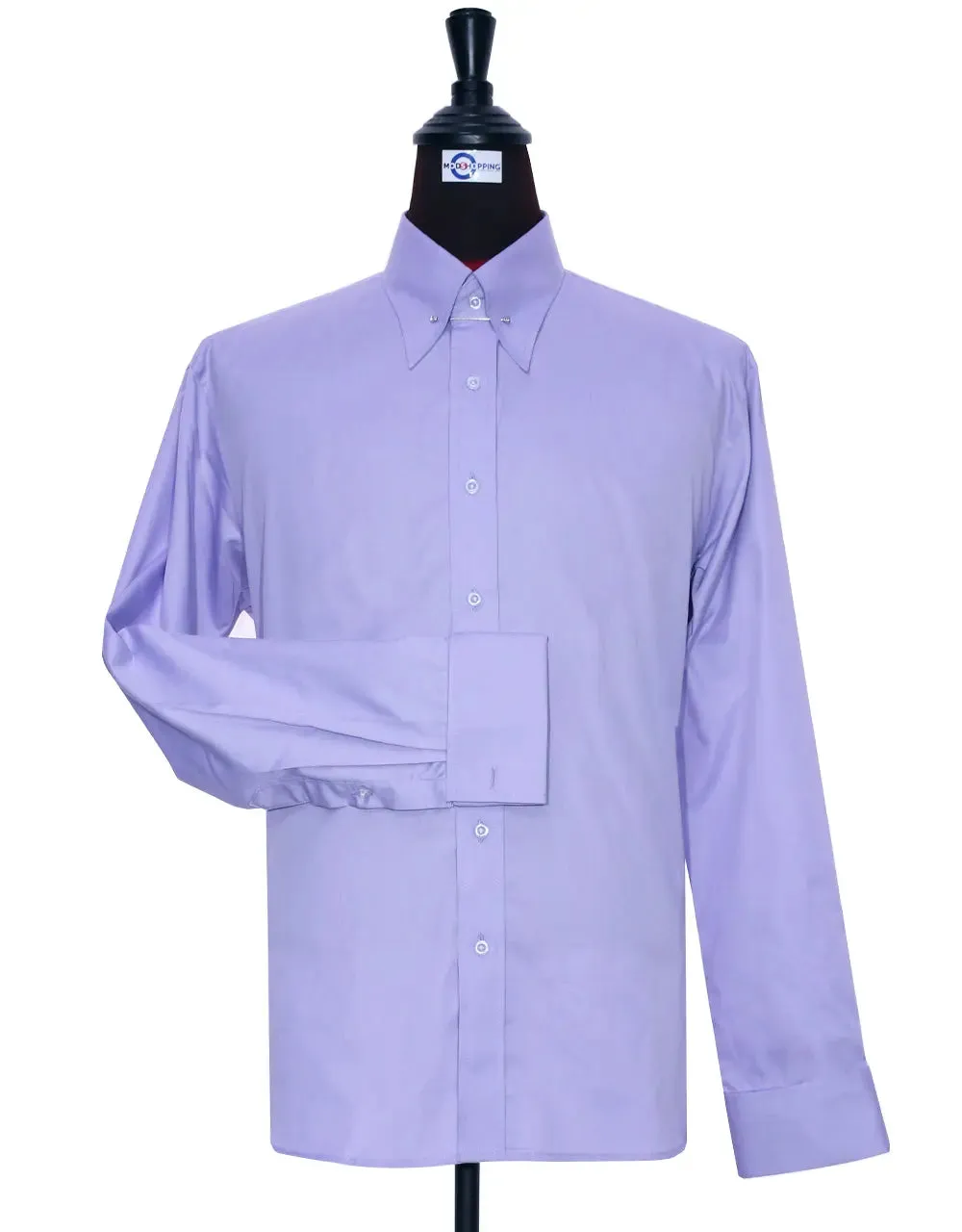 pin collar shirt | lavender color shirt for men