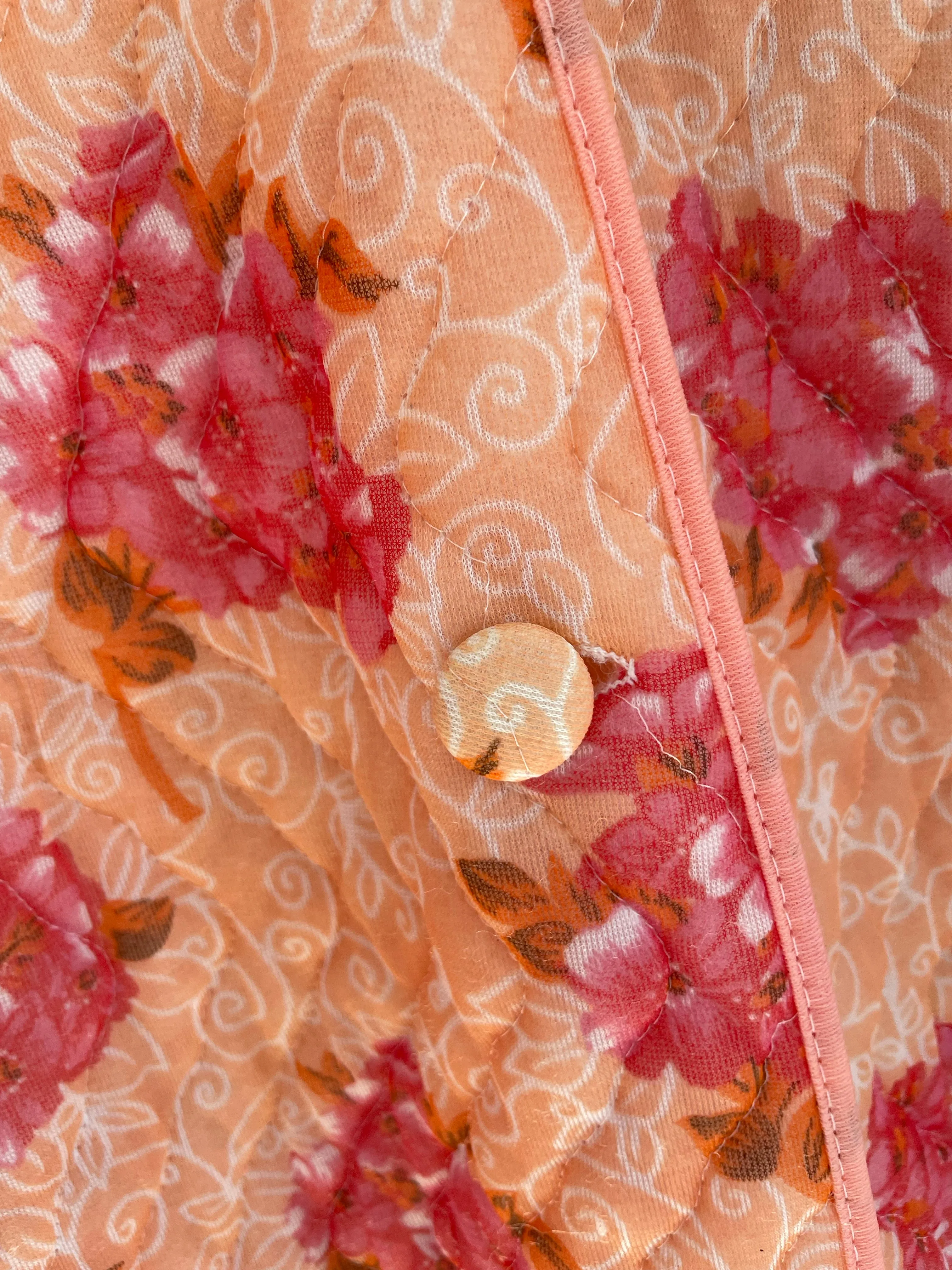 Quilted Floral Print Robe