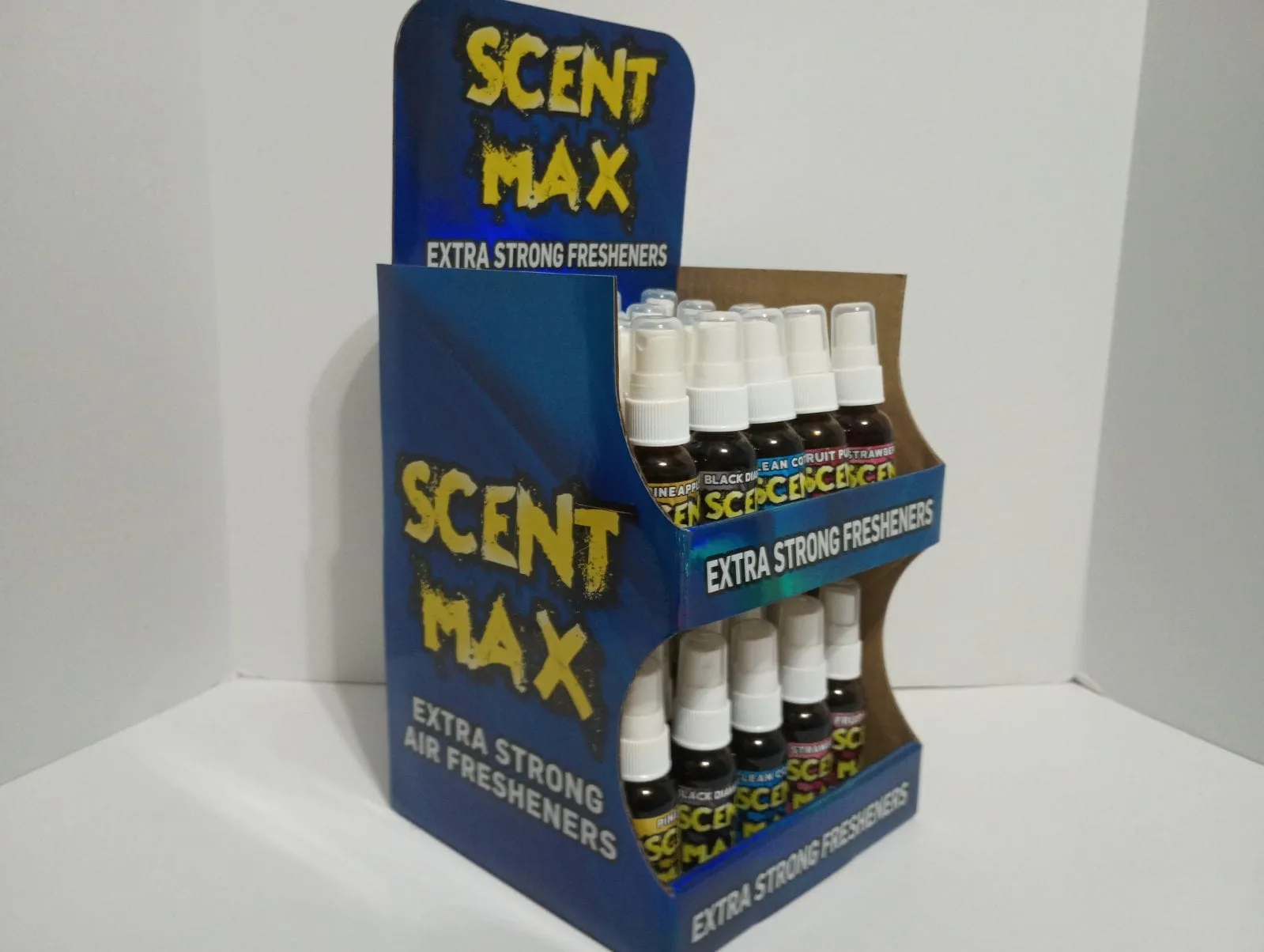 SCENT MAX ASSORTED 50 COUNT PREMIUM OIL BASED AIR FRESHERNER DISPLAY EXTRA STRONG