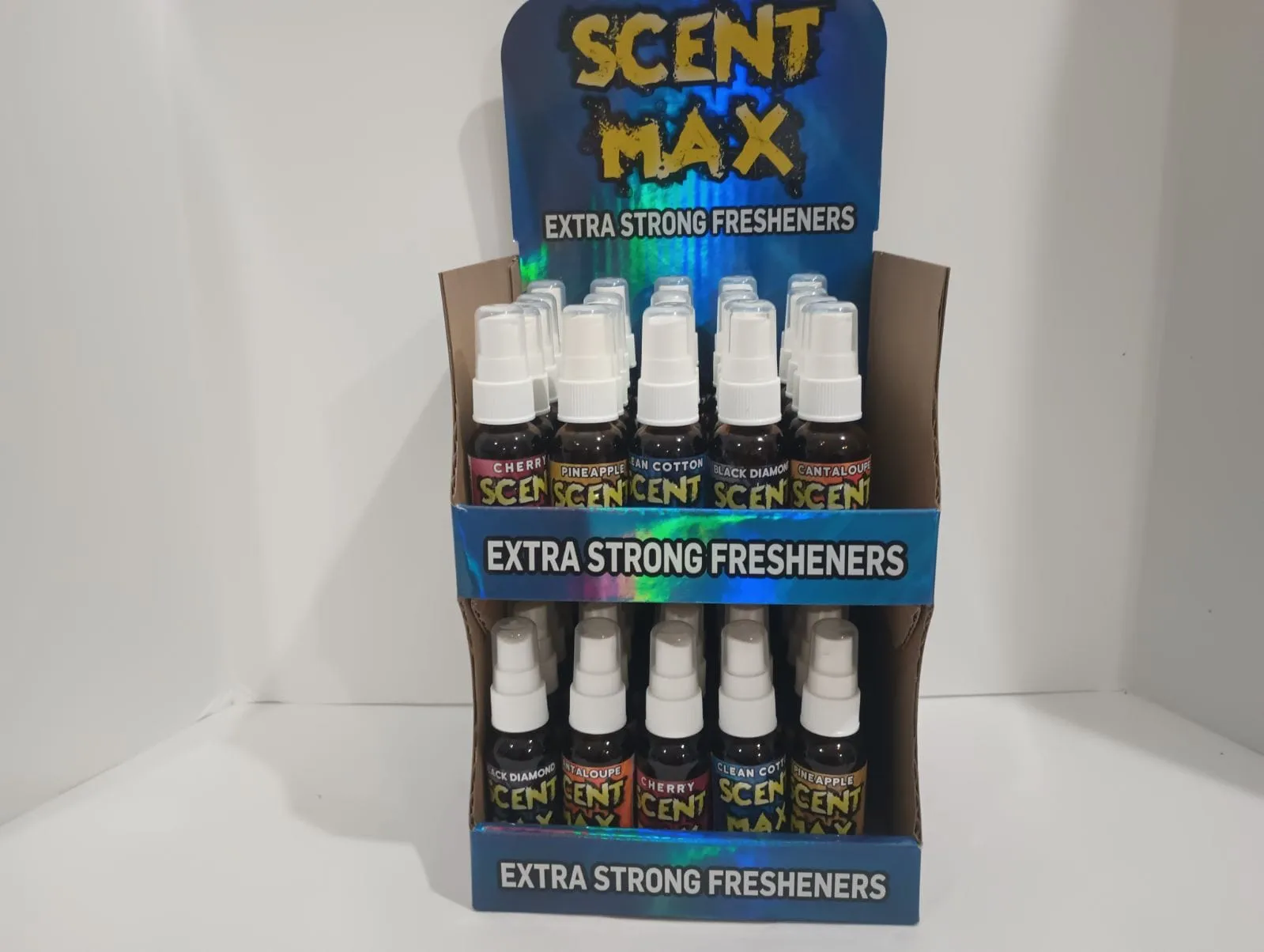 SCENT MAX ASSORTED 50 COUNT PREMIUM OIL BASED AIR FRESHERNER DISPLAY EXTRA STRONG