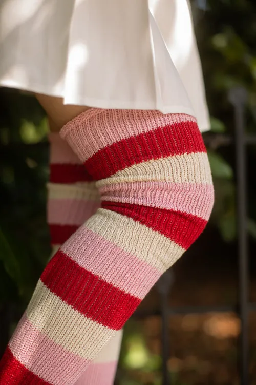 Strawberry Shortcake Stripes Thigh High Socks